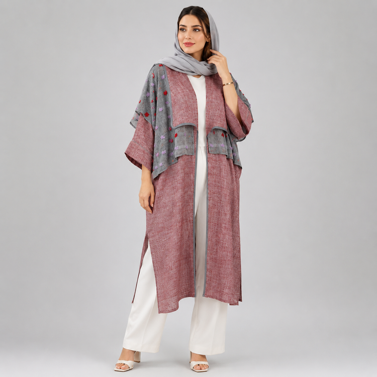 مانتو زنانه عبایی لینن برکه