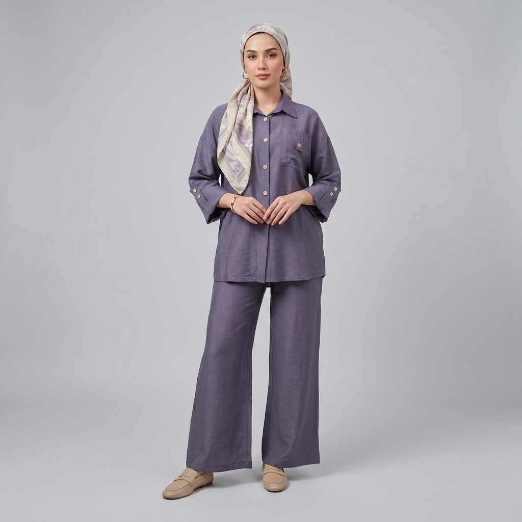 ست مانتو و شلوار زنانه جیب دار بابوس درسا