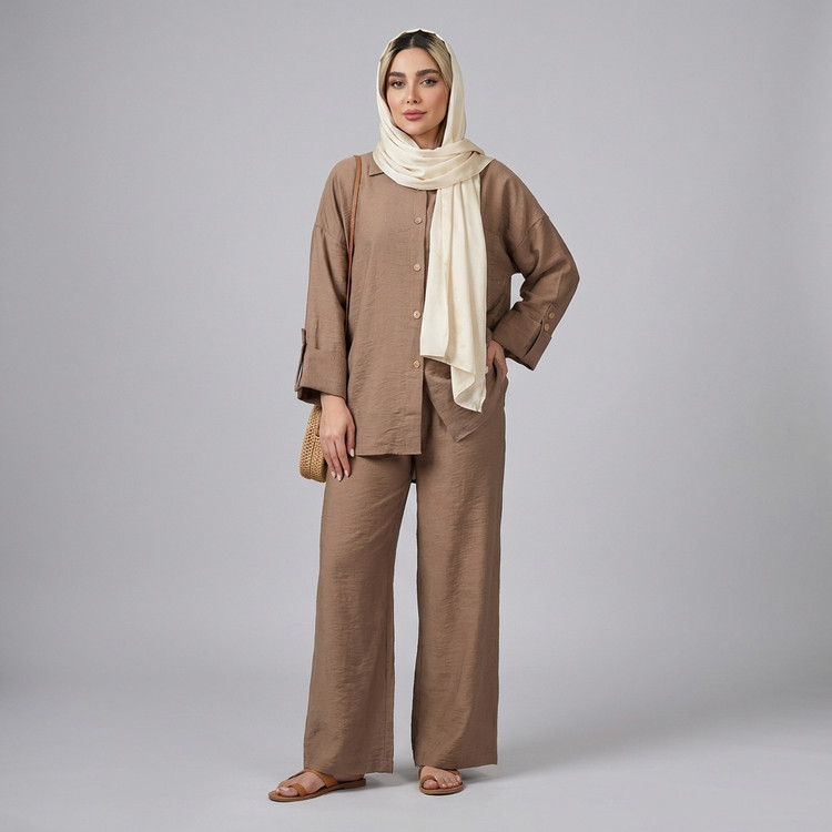 ست مانتو و شلوار زنانه جیب دار بابوس درسا