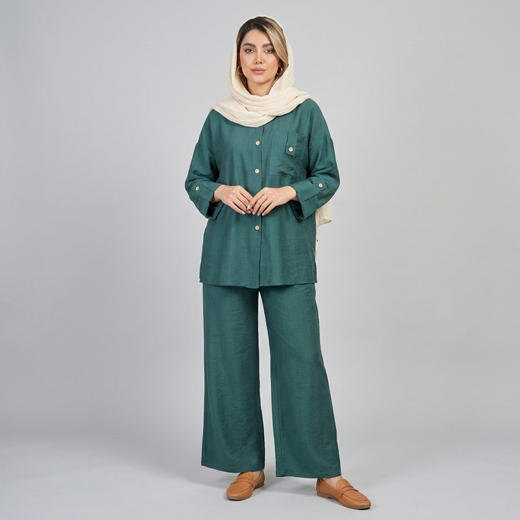 ست مانتو و شلوار زنانه جیب دار بابوس درسا