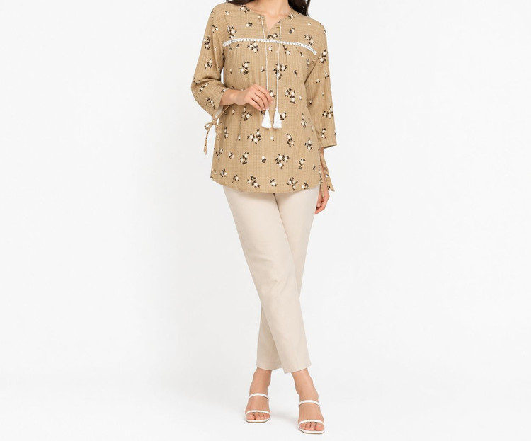 تونیک زنانه گلدار میخک
