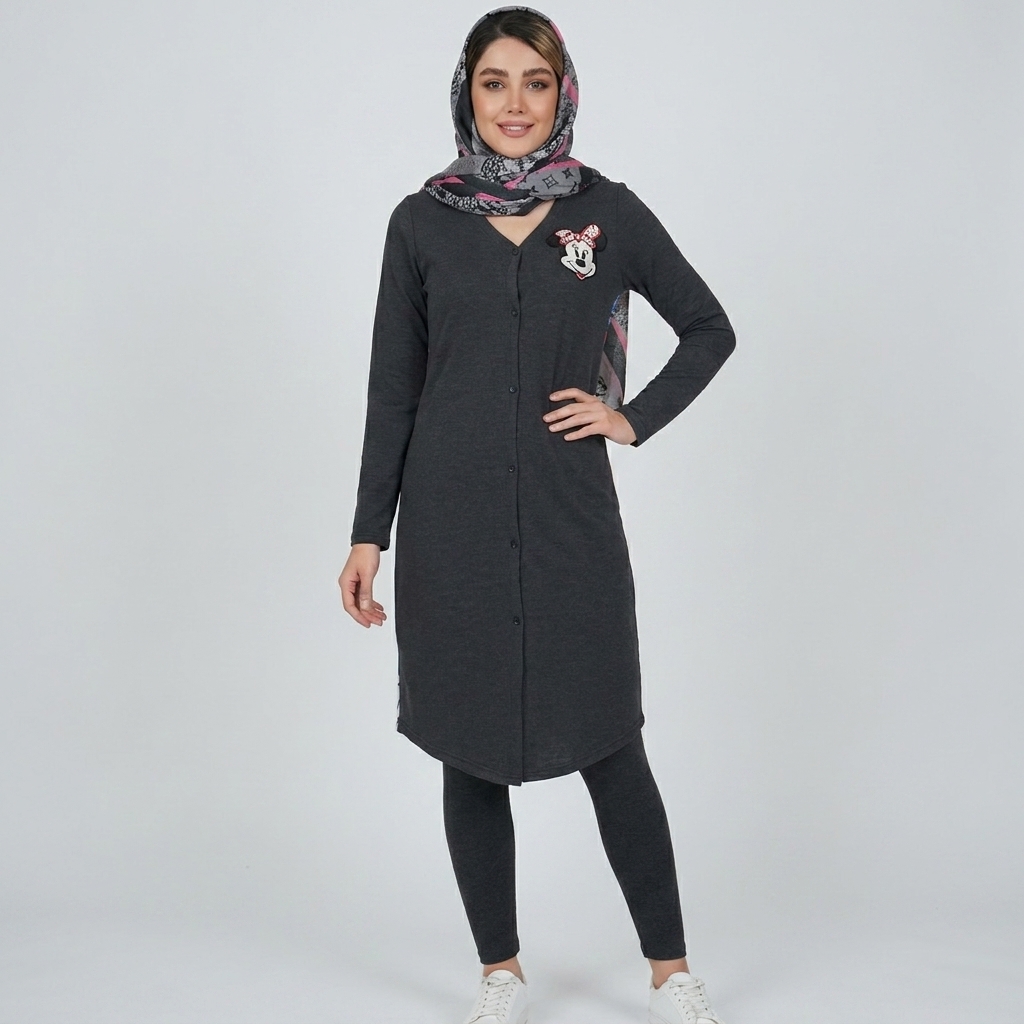 مانتو زنانه پاییزه طرح میکی موس وارداتی