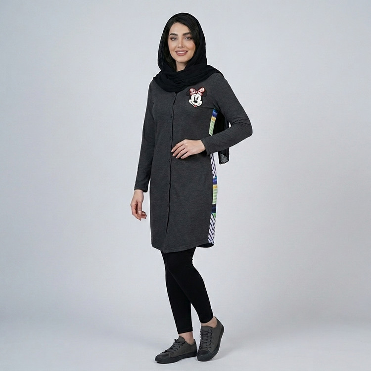 مانتو زنانه پاییزه طرح میکی موس وارداتی