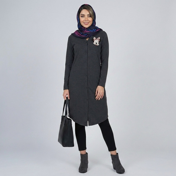 مانتو زنانه پاییزه طرح میکی موس وارداتی
