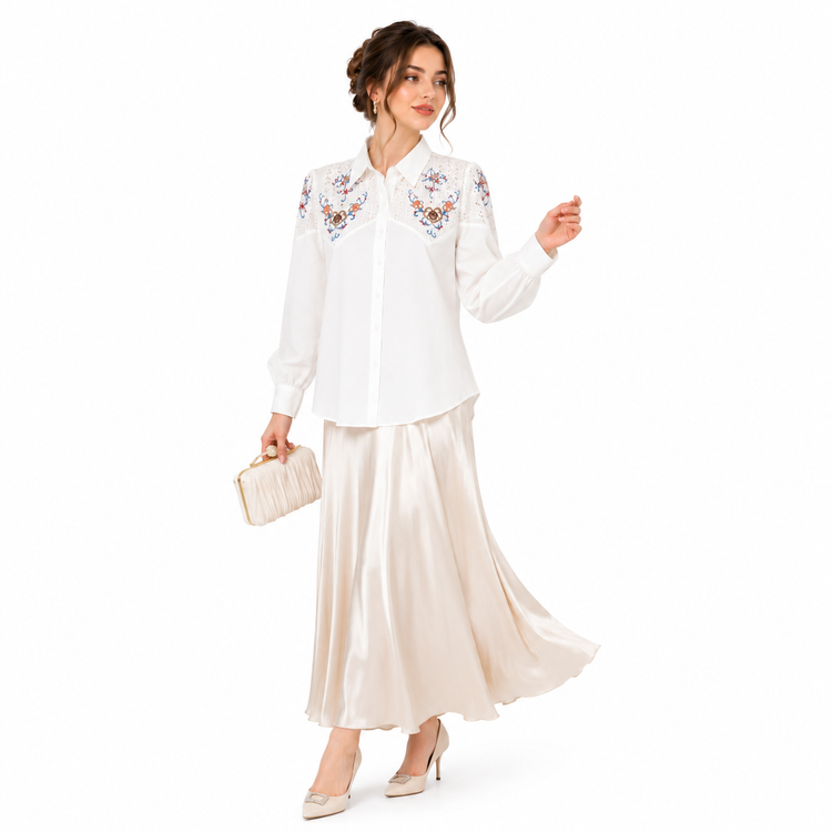 شومیز زنانه گلدوزی وارداتی