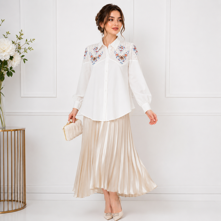 شومیز زنانه گلدوزی وارداتی