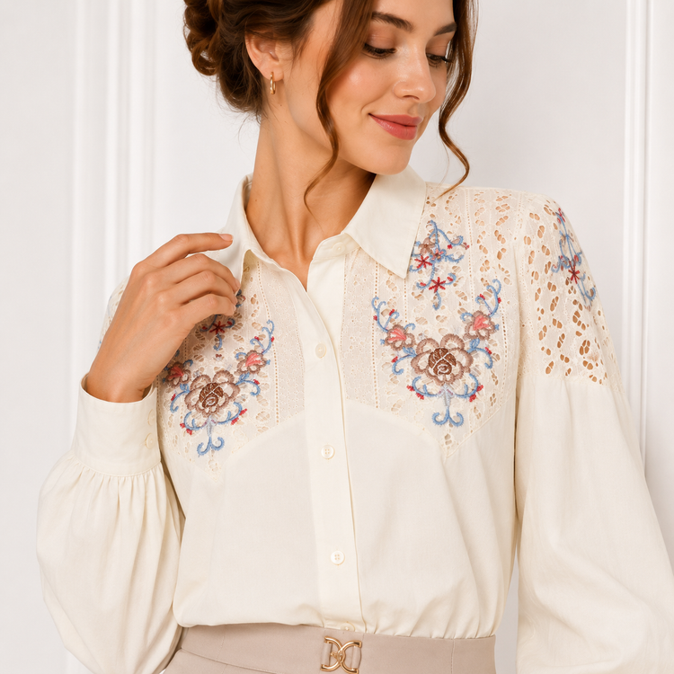 شومیز زنانه گلدوزی وارداتی
