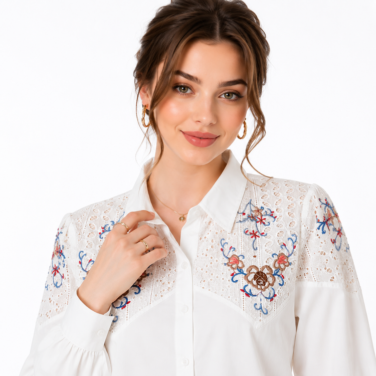 شومیز زنانه گلدوزی وارداتی