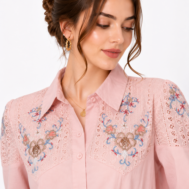 شومیز زنانه گلدوزی وارداتی