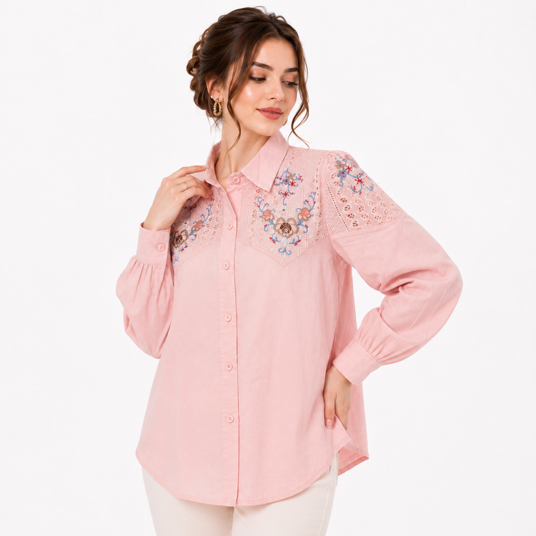 شومیز زنانه گلدوزی وارداتی