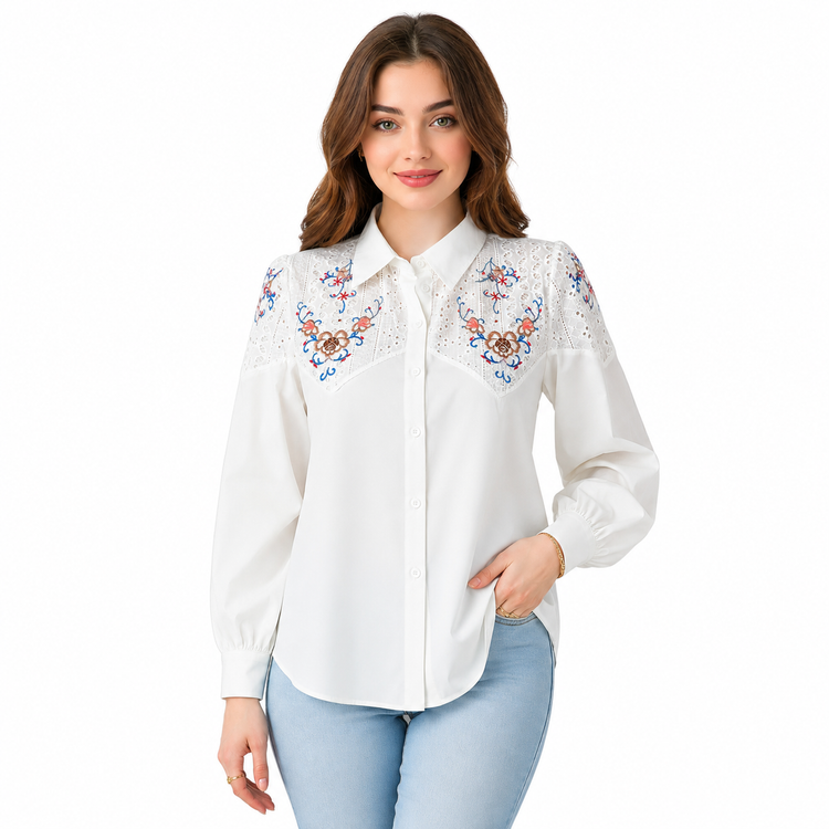 شومیز زنانه گلدوزی وارداتی