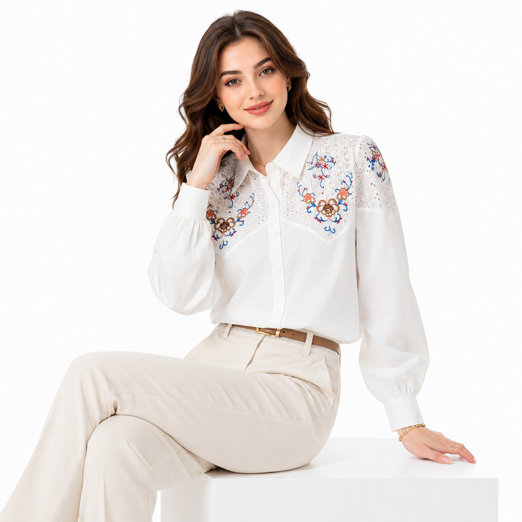 شومیز زنانه گلدوزی وارداتی