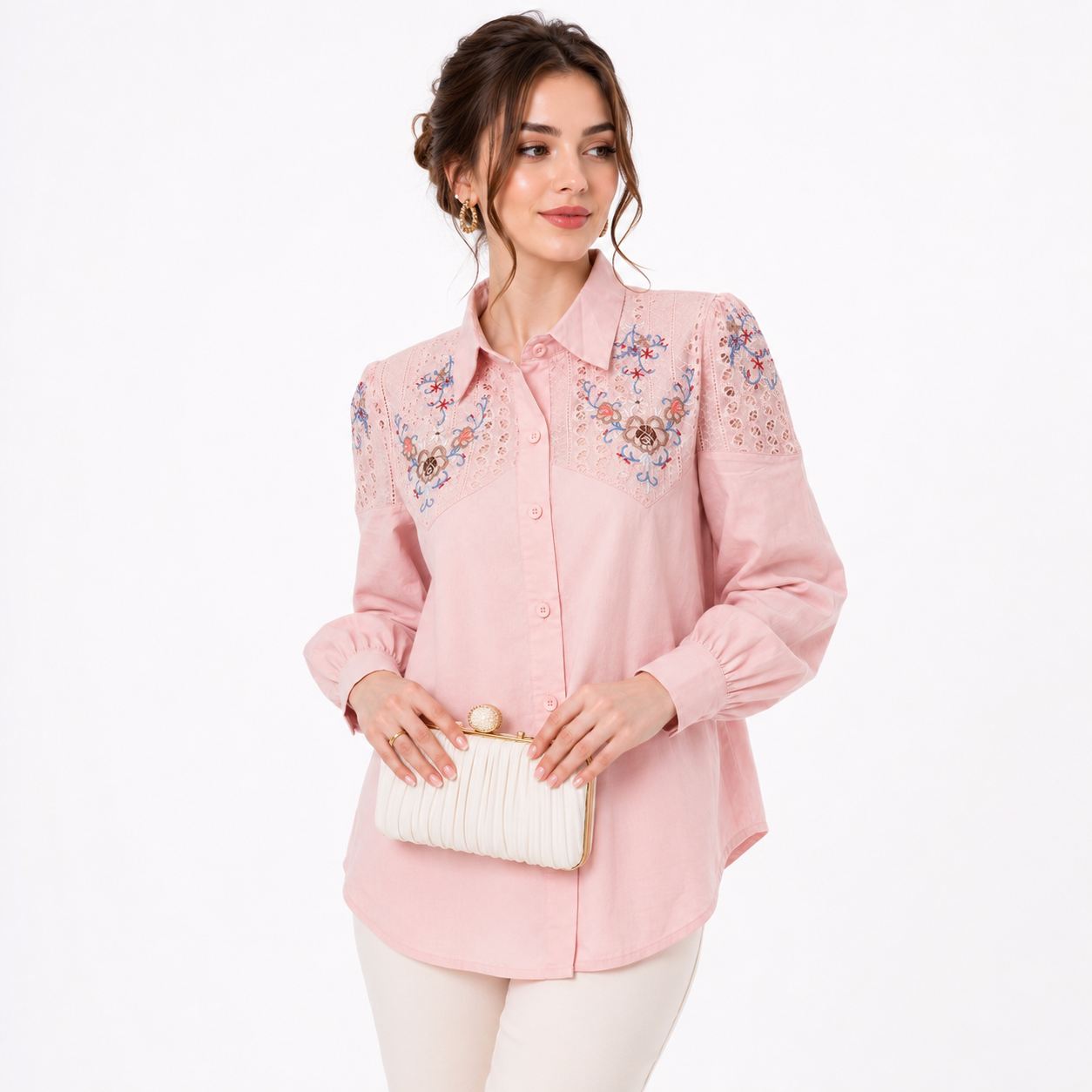 شومیز زنانه گلدوزی وارداتی