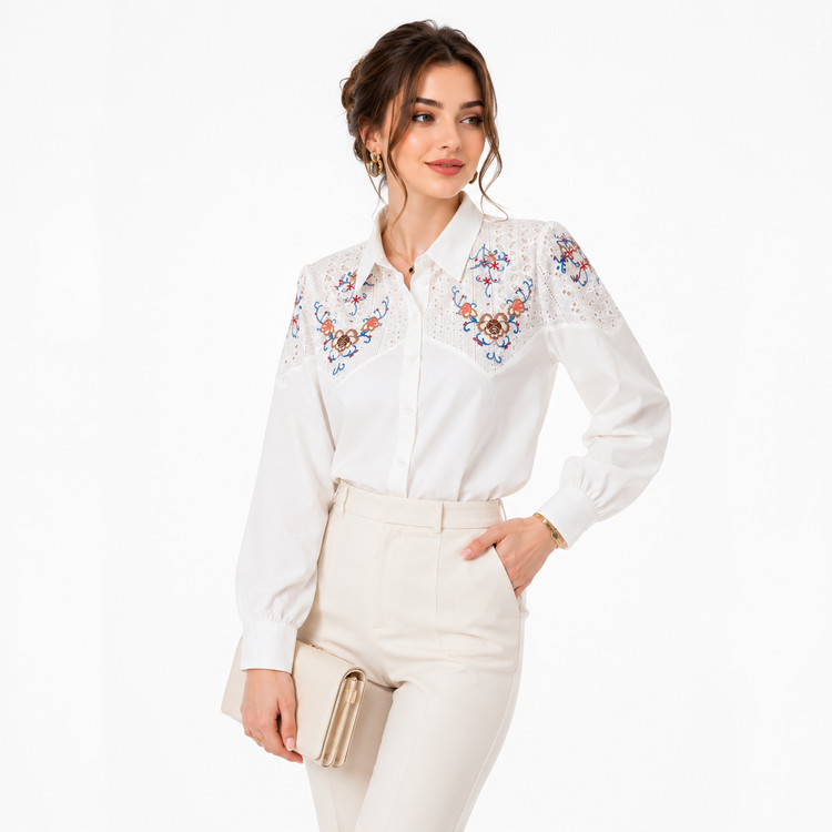 شومیز زنانه گلدوزی وارداتی