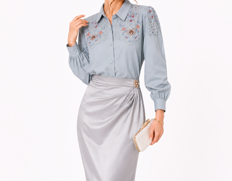 شومیز زنانه گلدوزی وارداتی