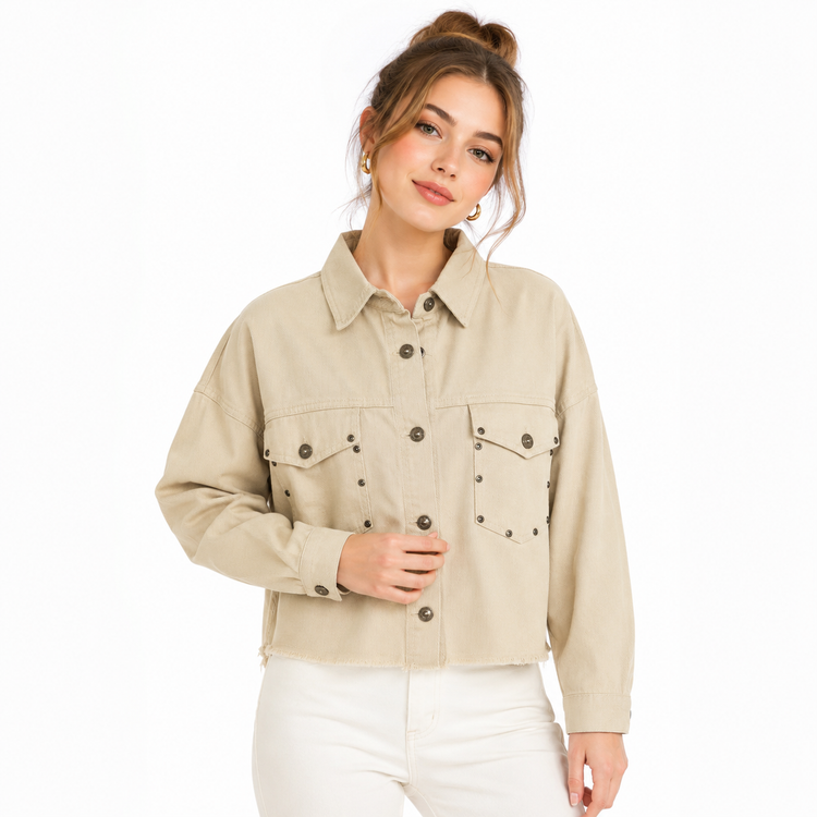کراپ کت زنانه کتان ZARA