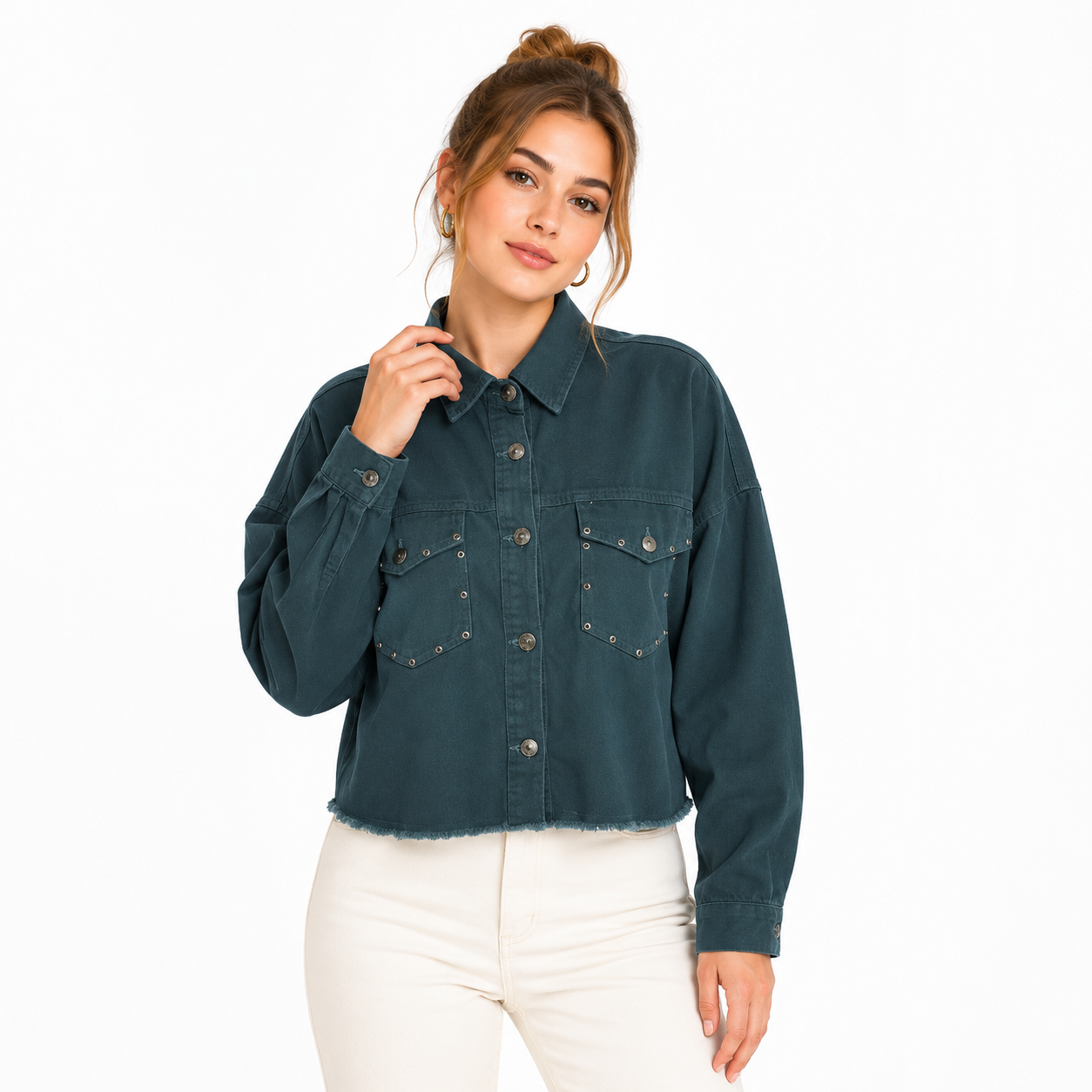 کراپ کت زنانه کتان ZARA