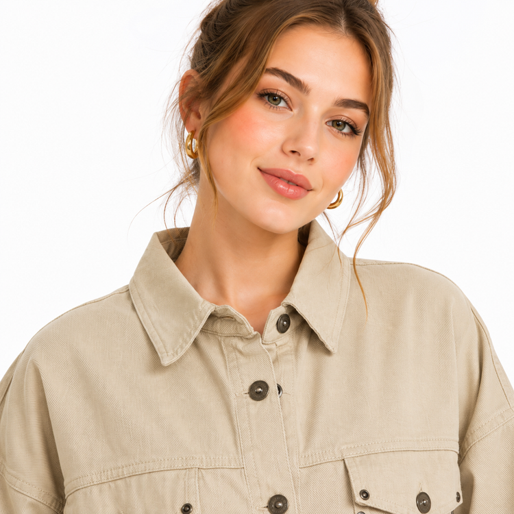 کراپ کت زنانه کتان ZARA