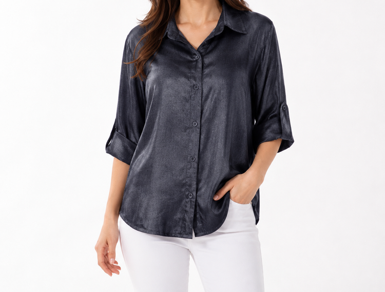 شومیز زنانه نخ اسلپ ریزشی