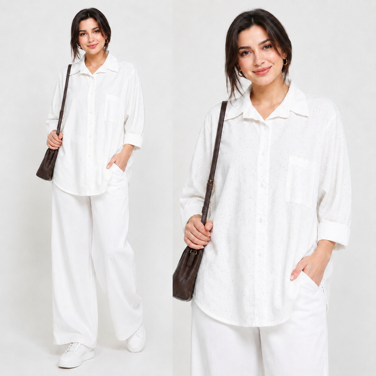 شومیز زنانه پفکی نگیندار