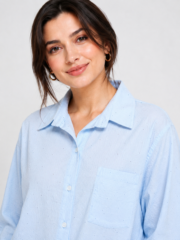 شومیز زنانه پفکی نگیندار