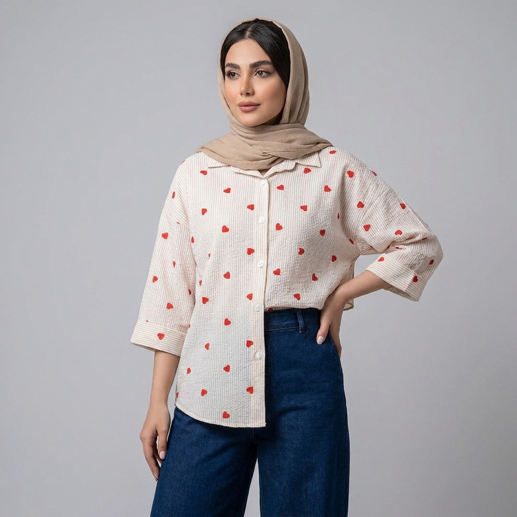 شومیز زنانه قلبی